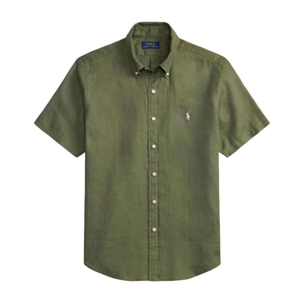 Polo Ralph Lauren Mens Classic Fit Linen Shirt Large Olive - NWT